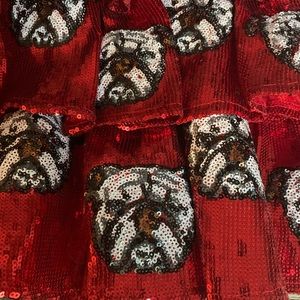 Queen of Sparkles University of GA sequin skirt with built in shorts. NWT XS